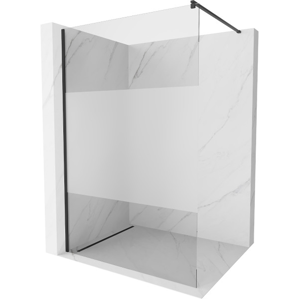 Mexen Kioto Walk In 120 x 200 cm, transparent/satin 8 mm,  negru  - 800-120-101-70-35
