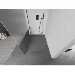 Mexen Kioto Walk In 120 x 200 cm, transparent/satin 8 mm,  negru  - 800-120-101-70-35