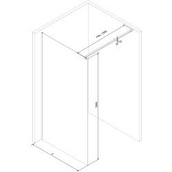 Mexen Kioto Walk In 120 x 200 cm, transparent/satin 8 mm,  negru  - 800-120-101-70-35