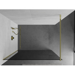 Mexen Kioto Walk In 120 x 200 cm, grafit 8 mm,  auriu  - 800-120-101-50-40