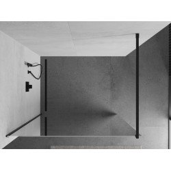 Mexen Kioto Walk In 120 x 200 cm,  oglinda  8 mm,  negru  - 800-120-101-70-50