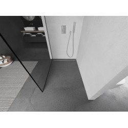 Mexen Kioto Walk In 140 x 200 cm, transparent/ negru   modelata 8 mm, chrom - 800-140-101-01-70