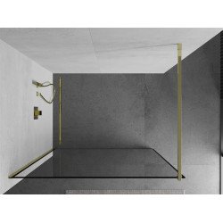 Mexen Kioto Walk In 60 x 200 cm, transparent/ negru   modelata 8 mm,  auriu  - 800-060-101-50-70