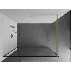 Mexen Kioto Walk In 110 x 200 cm, transparent/ negru   modelata 8 mm,  auriu  - 800-110-101-50-70