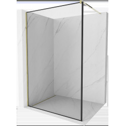 Mexen Kioto Walk In 120 x 200 cm, transparent/ negru   modelata 8 mm,  auriu  - 800-120-101-50-70