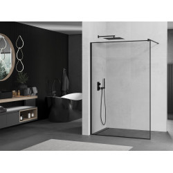 Mexen Kioto Walk In 80 x 200 cm, transparent/ negru   modelata 8 mm,  negru  - 800-080-101-70-70 Walk-In 467680 Mexen