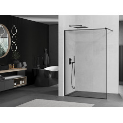 Mexen Kioto Walk In 100 x 200 cm, transparent/ negru   modelata 8 mm,  negru  - 800-100-101-70-70 Walk-In 467680 Mexen