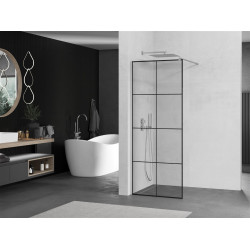 Mexen Kioto Walk In 90 x 200 cm, transparent/ negru   modelata 8 mm, chrom - 800-090-101-01-77 Walk-In 467680 Mexen