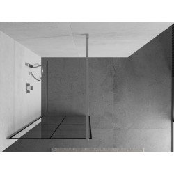 Mexen Kioto Walk In 90 x 200 cm, transparent/ negru   modelata 8 mm, chrom - 800-090-101-01-77