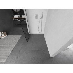 Mexen Kioto Walk In 90 x 200 cm, transparent/ negru   modelata 8 mm, chrom - 800-090-101-01-77