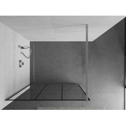 Mexen Kioto Walk In 110 x 200 cm, transparent/ negru   modelata 8 mm, chrom - 800-110-101-01-77