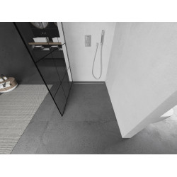 Mexen Kioto Walk In 110 x 200 cm, transparent/ negru   modelata 8 mm, chrom - 800-110-101-01-77