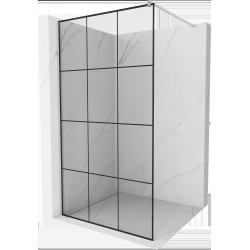 Mexen Kioto Walk In 110 x 200 cm, transparent/ negru   modelata 8 mm, chrom - 800-110-101-01-77