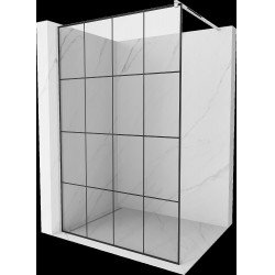 Mexen Kioto Walk In 130 x 200 cm, transparent/ negru   modelata 8 mm, chrom - 800-130-101-01-77