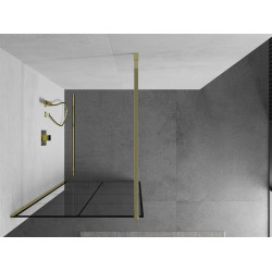 Mexen Kioto Walk In 70 x 200 cm, transparent/ negru   modelata 8 mm,  auriu  - 800-070-101-50-77