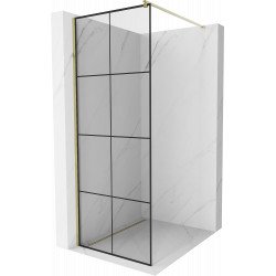 Mexen Kioto Walk In 80 x 200 cm, transparent/ negru   modelata 8 mm,  auriu  - 800-080-101-50-77 Walk-In 467680 Mexen