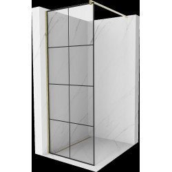 Mexen Kioto Walk In 90 x 200 cm, transparent/ negru   modelata 8 mm,  auriu  - 800-090-101-50-77
