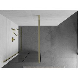 Mexen Kioto Walk In 90 x 200 cm, transparent/ negru   modelata 8 mm,  auriu  - 800-090-101-50-77