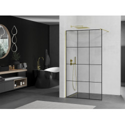 Mexen Kioto Walk In 110 x 200 cm, transparent/ negru   modelata 8 mm,  auriu  - 800-110-101-50-77 Walk-In 467680 Mexen
