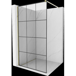 Mexen Kioto Walk In 120 x 200 cm, transparent/ negru   modelata 8 mm,  auriu  - 800-120-101-50-77