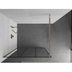 Mexen Kioto Walk In 120 x 200 cm, transparent/ negru   modelata 8 mm,  auriu  - 800-120-101-50-77