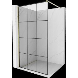 Mexen Kioto Walk In 120 x 200 cm, transparent/ negru   modelata 8 mm,  auriu  - 800-120-101-50-77