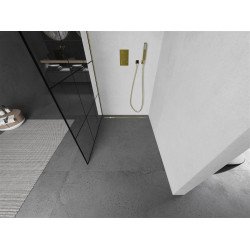 Mexen Kioto Walk In 120 x 200 cm, transparent/ negru   modelata 8 mm,  auriu  - 800-120-101-50-77
