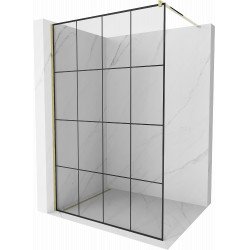 Mexen Kioto Walk In 130 x 200 cm, transparent/ negru   modelata 8 mm,  auriu  - 800-130-101-50-77 Walk-In 467680 Mexen