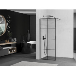 Mexen Kioto Walk In 70 x 200 cm, transparent/ negru   modelata 8 mm,  negru  - 800-070-101-70-77 Walk-In 467680 Mexen