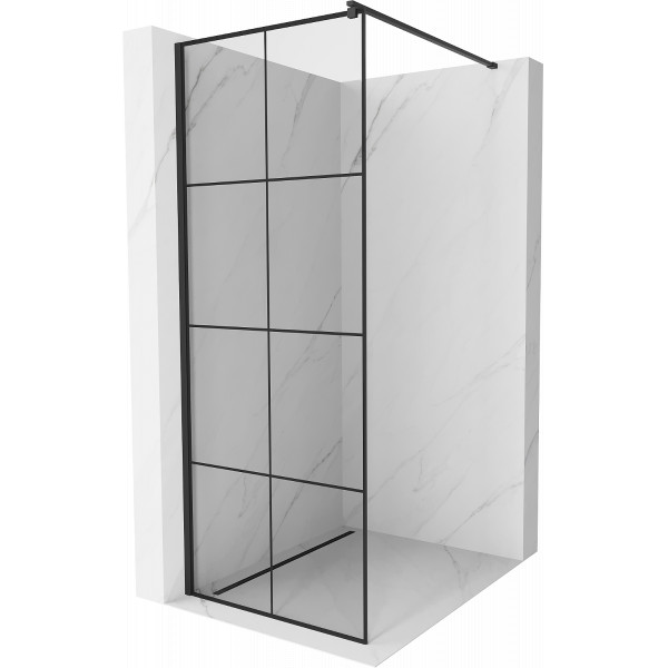 Mexen Kioto Walk In 80 x 200 cm, transparent/ negru   modelata 8 mm,  negru  - 800-080-101-70-77