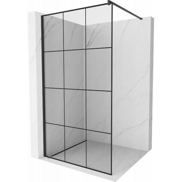 Mexen Kioto Walk In 100 x 200 cm, transparent/ negru   modelata 8 mm,  negru  - 800-100-101-70-77