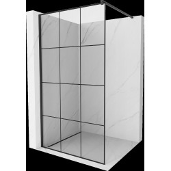 Mexen Kioto Walk In 100 x 200 cm, transparent/ negru   modelata 8 mm,  negru  - 800-100-101-70-77