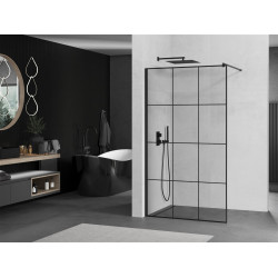 Mexen Kioto Walk In 110 x 200 cm, transparent/ negru   modelata 8 mm,  negru  - 800-110-101-70-77 Walk-In 467680 Mexen