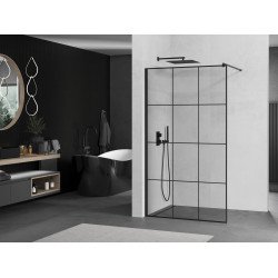 Mexen Kioto Walk In 120 x 200 cm, transparent/ negru   modelata 8 mm,  negru  - 800-120-101-70-77
