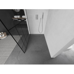 Mexen Kioto Walk In 110 x 200 cm, transparent/ negru   modelata 8 mm, chrom - 800-110-101-01-78