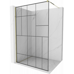 Mexen Kioto Walk In 120 x 200 cm, transparent/ negru   modelata 8 mm,  auriu  - 800-120-101-50-78 Walk-In 467680 Mexen