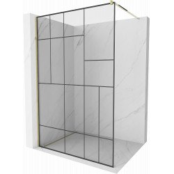 Mexen Kioto Walk In 140 x 200 cm, transparent/ negru   modelata 8 mm,  auriu  - 800-140-101-50-78 Walk-In 467680 Mexen