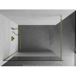 Mexen Kioto Walk In 130 x 200 cm, transparent/satin 8 mm,  auriu  - 800-130-101-50-35