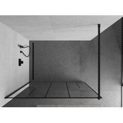 Mexen Kioto Walk In 100 x 200 cm, transparent/ negru   modelata 8 mm,  negru  - 800-100-101-70-78