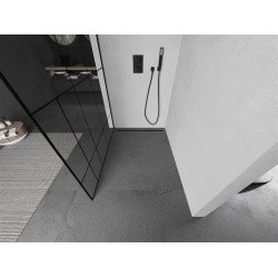 Mexen Kioto Walk In 120 x 200 cm, transparent/ negru   modelata 8 mm,  negru  - 800-120-101-70-78