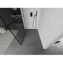 Mexen Kioto Walk In 140 x 200 cm, transparent/ negru   modelata 8 mm,  negru  - 800-140-101-70-78