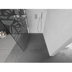 Mexen Kioto Walk In 130 x 200 cm, transparent/alb  modelata 8 mm, chrom - 800-130-101-01-85