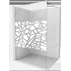 Mexen Kioto Walk In 140 x 200 cm, transparent/alb  modelata 8 mm, chrom - 800-140-101-01-85