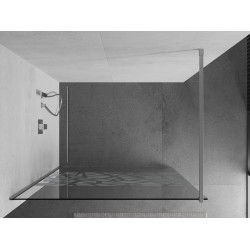Mexen Kioto Walk In 140 x 200 cm, transparent/alb  modelata 8 mm, chrom - 800-140-101-01-85