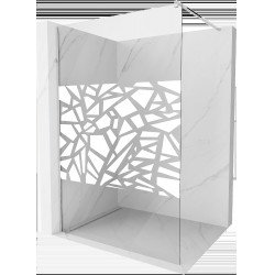 Mexen Kioto Walk In 140 x 200 cm, transparent/alb  modelata 8 mm, chrom - 800-140-101-01-85