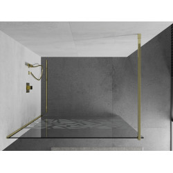 Mexen Kioto Walk In 70 x 200 cm, transparent/alb  modelata 8 mm,  auriu  - 800-070-101-50-85