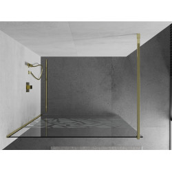 Mexen Kioto Walk In 80 x 200 cm, transparent/alb  modelata 8 mm,  auriu  - 800-080-101-50-85