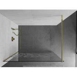 Mexen Kioto Walk In 90 x 200 cm, transparent/alb  modelata 8 mm,  auriu  - 800-090-101-50-85