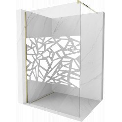 Mexen Kioto Walk In 100 x 200 cm, transparent/alb  modelata 8 mm,  auriu  - 800-100-101-50-85 Walk-In 467680 Mexen