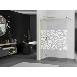 Mexen Kioto Walk In 110 x 200 cm, transparent/alb  modelata 8 mm,  auriu  - 800-110-101-50-85